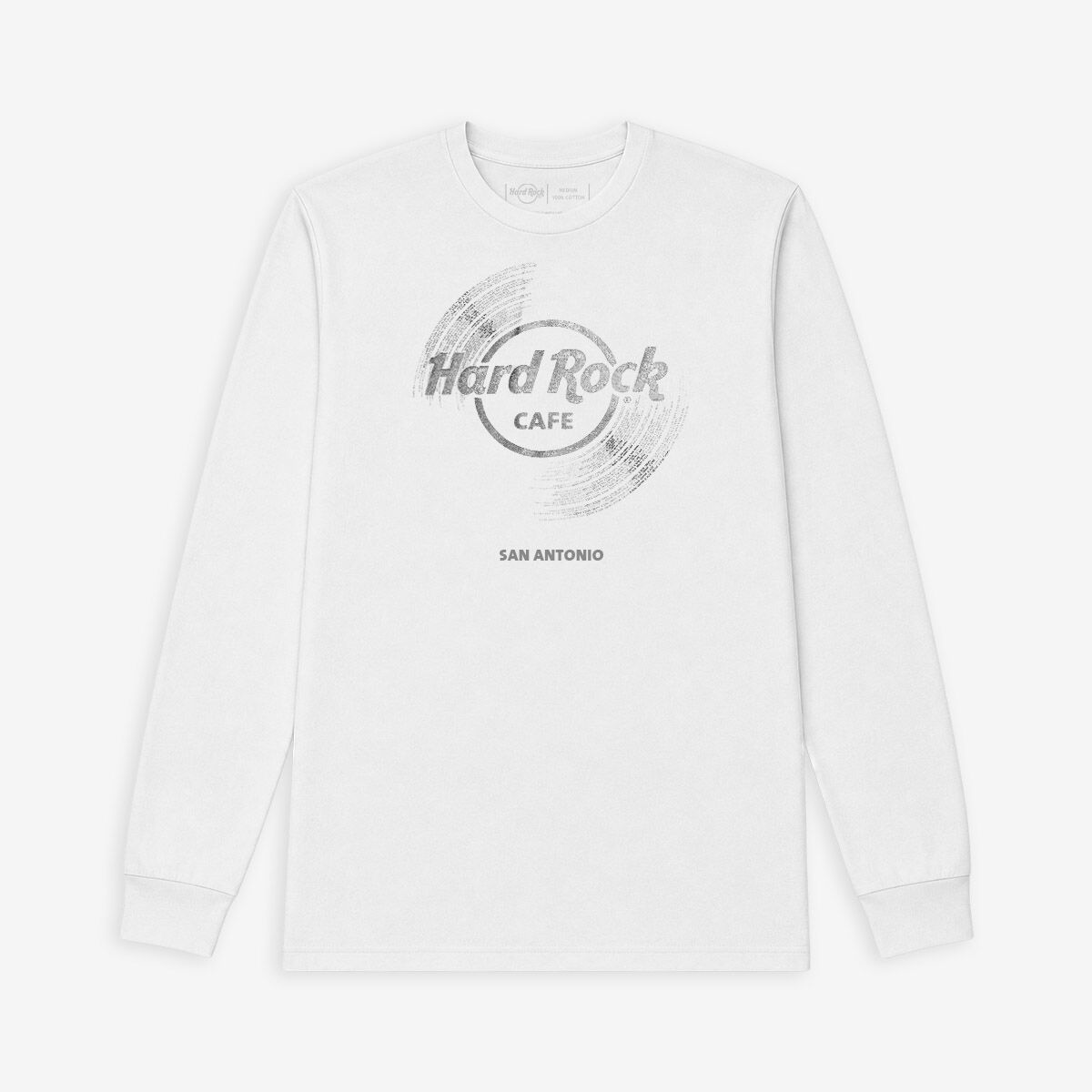 Adult Fit Vinyl Logo Longsleeve Tee in White | Online Rock Shop